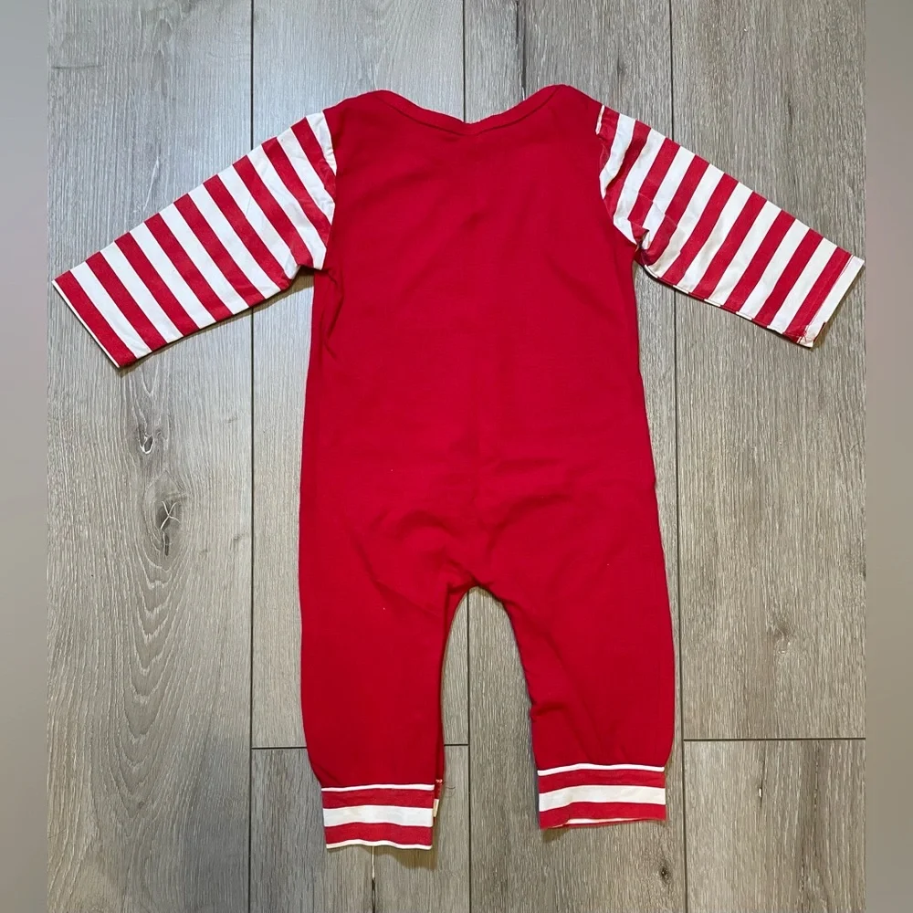 My First Christmas Red &‎ White Striped Baby Romper Jumpsuit Infant Baby 12-18 M